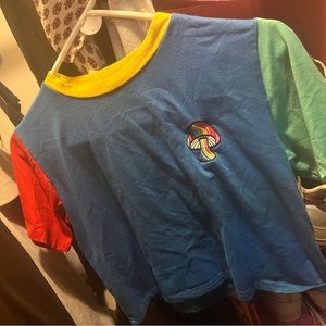 mushroom multicolor color romwe shirt